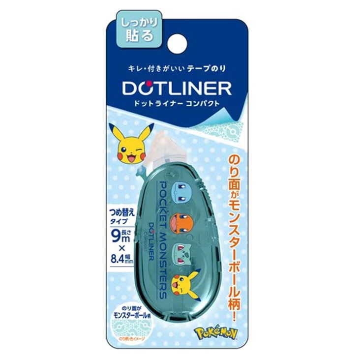 Showa Note Pokemon Center Original Glue Tape Dot Liner Compact Blue