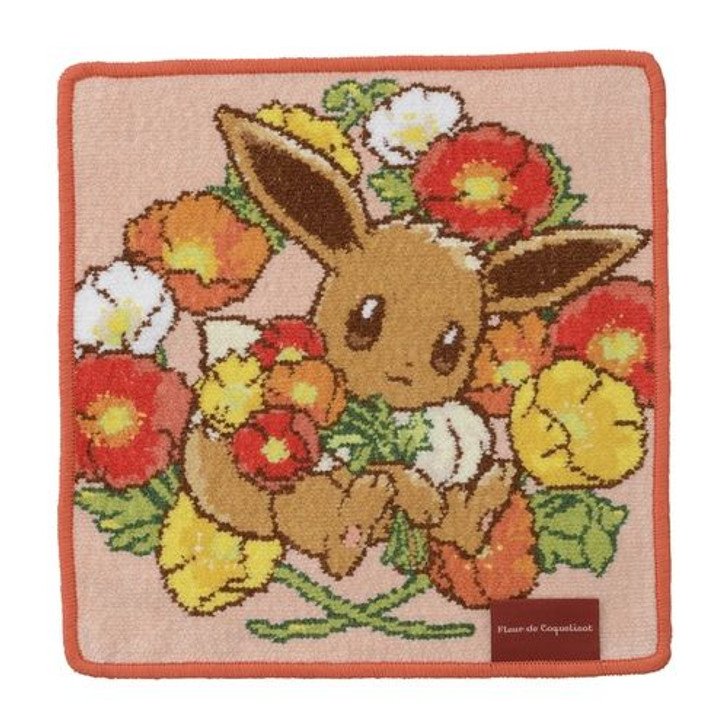 Pokemon Center Original Towel Handkerchief Eevee Fleur de Coquelicot