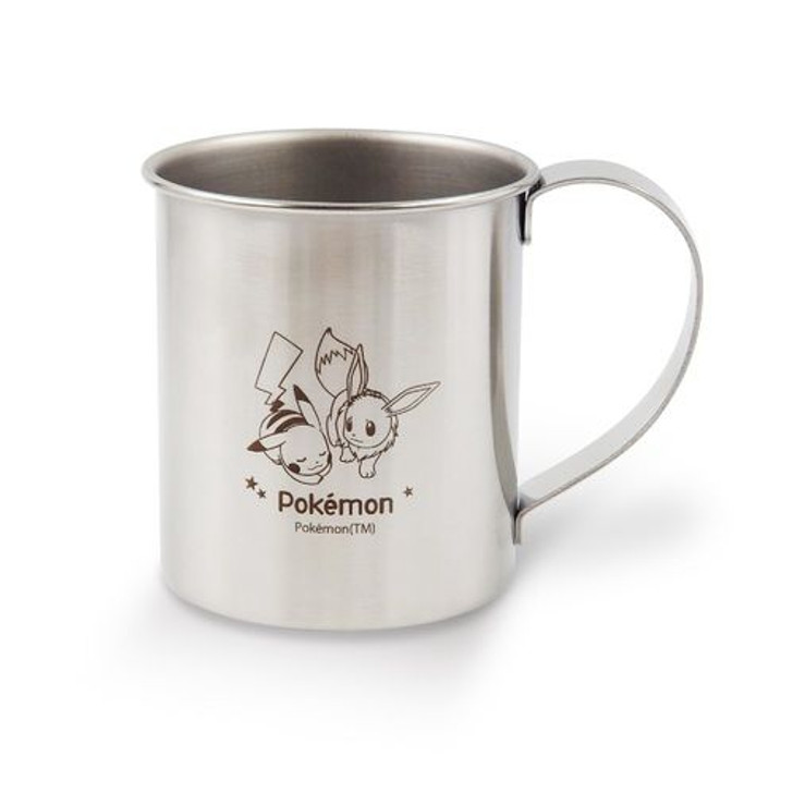 Pokemon Center Original Stainless Steel Mug 300ml - Pikachu & Eevee