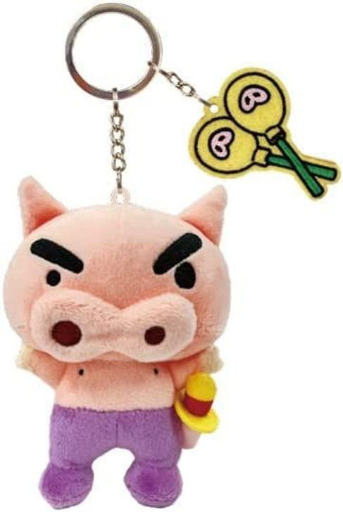 SK JAPAN Plush Keychain with Embroidery Charm Crayon Shin-chan Buriburizaemon