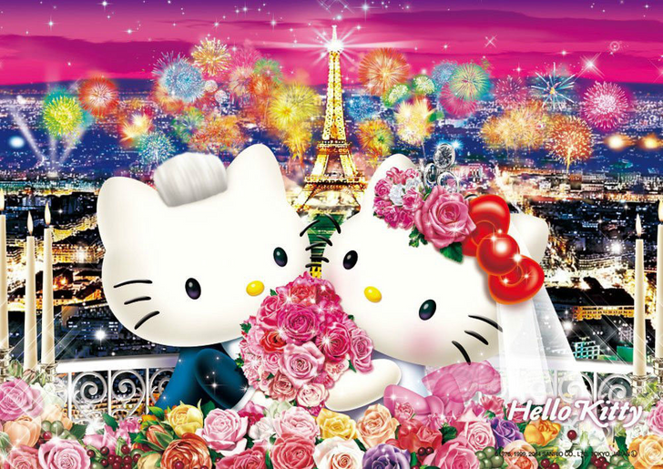 Beverly Jigsaw Puzzle 88-003 Sanrio Hello Kitty Wedding in Paris (88 L-Pieces)
