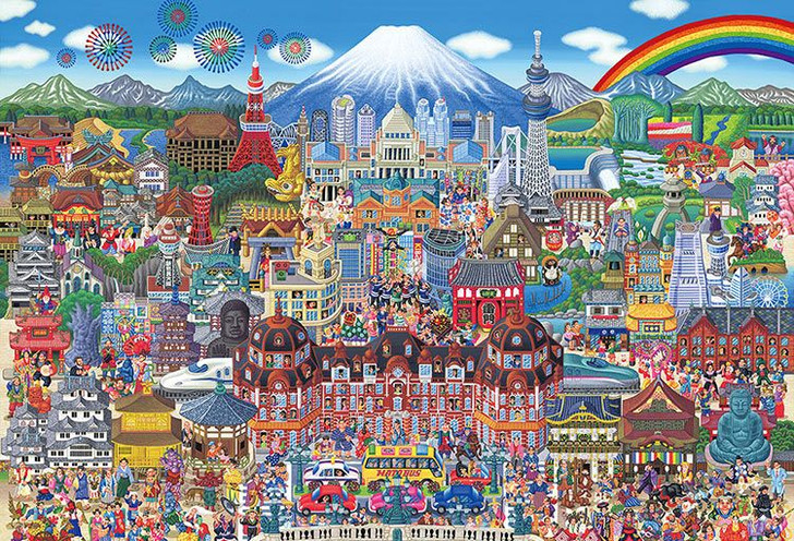 Beverly 31-503 Jigsaw Puzzle Famous Sights in Japan Gathered Together (1000 Pieces)