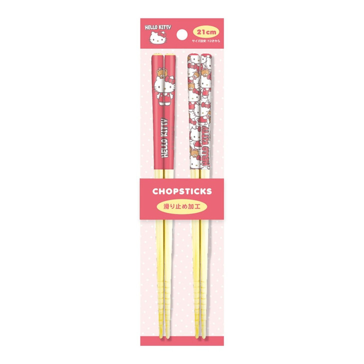 T's Factory Bamboo Chopsticks 2 Pair Set - Sanrio - Hello Kitty