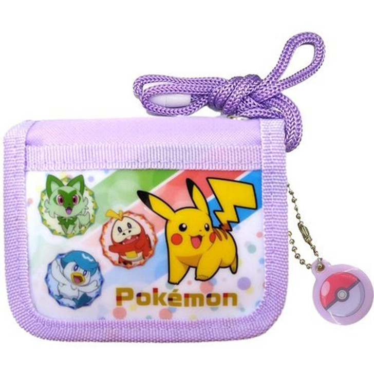 Sun Art Pokemon Center Wallet Purple with Neck Strap