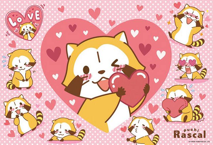 Beverly Jigsaw Puzzle L74-137 Petite Rascal the Raccoon Love (150 L-Pieces) (4977524741374)