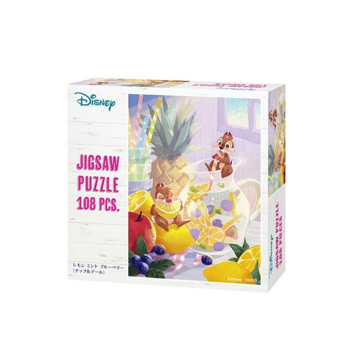 Tenyo D108-021 Jigsaw Puzzle Disney Chip 'n Dale Lemon Mint Blueberry (108 Pieces)