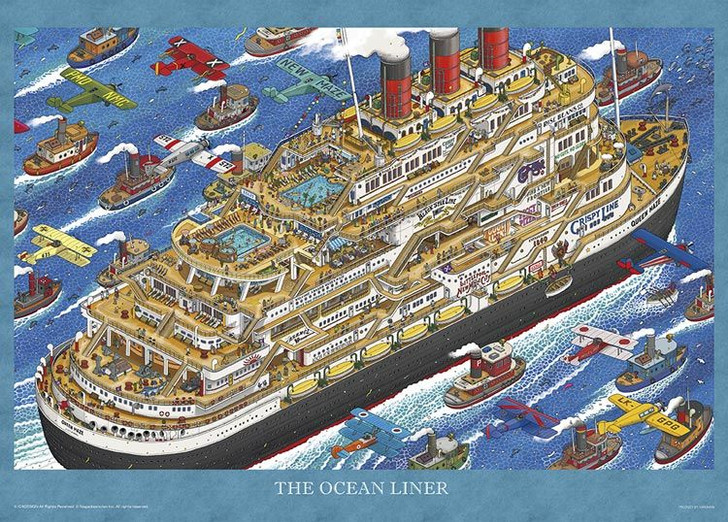 Yanoman 05-1027 Jigsaw Puzzle Hiro Kamigaki Illustration The Beginning is A Luxury Cruise Ship (500 Pieces)