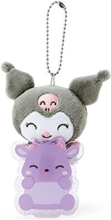 Sanrio Plush Mascot Holder with Badge - Kuromi (Smiling)