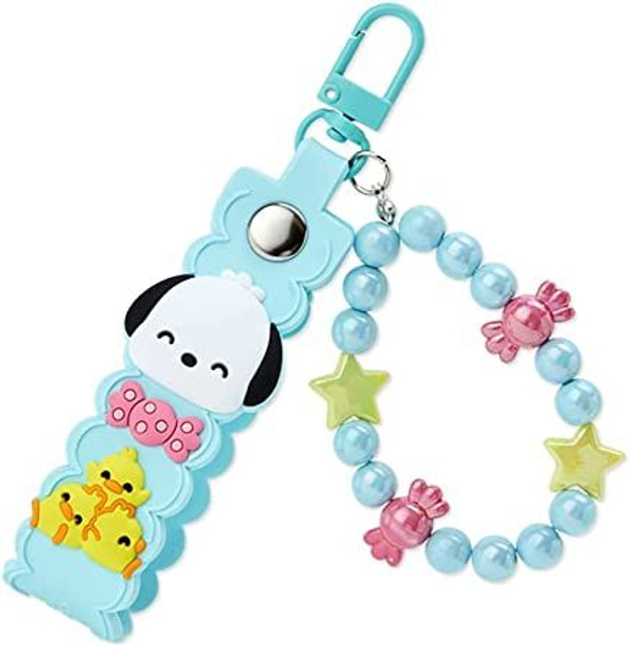 Sanrio Keychain with Beads Strap (Smiling) Pochacco