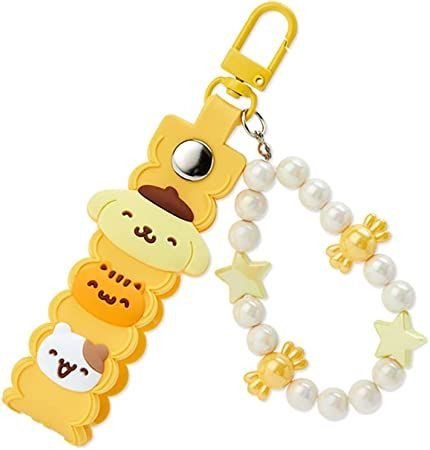 Sanrio Keychain with Beads Strap (Smiling) Pom Pom Purin