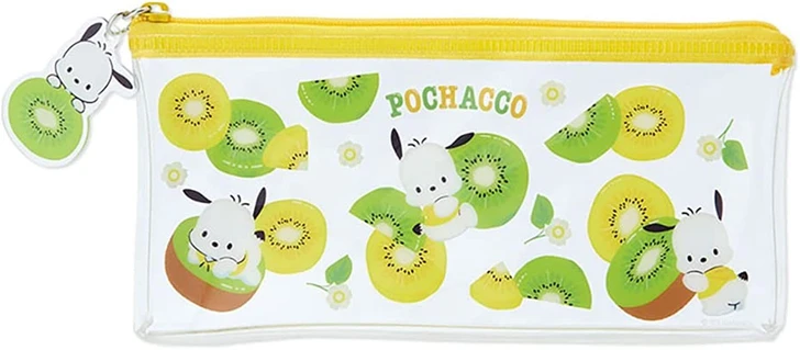 Sanrio Clear Pencil Case/Organizer Bag with Zipper - Pochacco (Fruits)