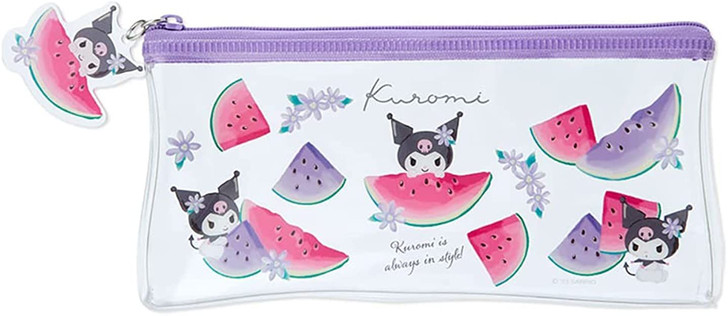 Clear Pencil Case/Organizer Bag with Zipper - Kuromi (Fruits)