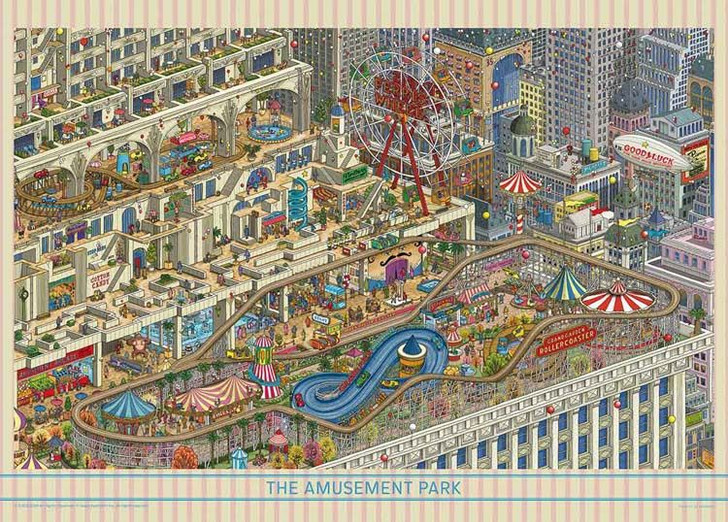 Jigsaw Puzzle Hiro Kamigaki Illustration Amusement Park on The