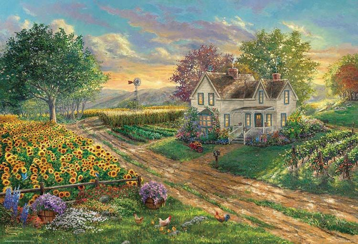 Beverly 1000-025 Jigsaw Puzzle Blooming Sunflowers Along a Country Road (1000 Pieces)