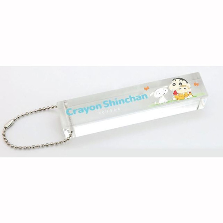 OST Hotel Key Shaped Keychain Crayon Shin-chan and Shiro