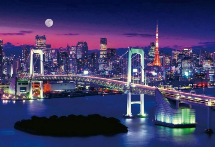 Beverly Jigsaw Puzzle M71-853 Tokyo Night View Rainbow Bridge (1000 S-Pieces) (4977524718536)