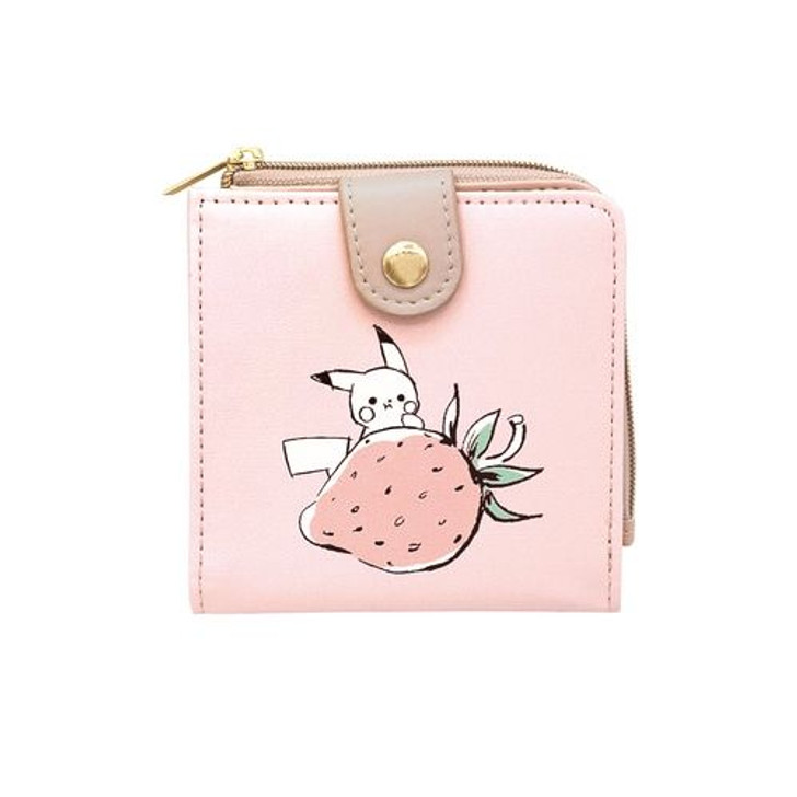 Pokemon Center Original Mini Wallet "Pikachu number025" Strawberry