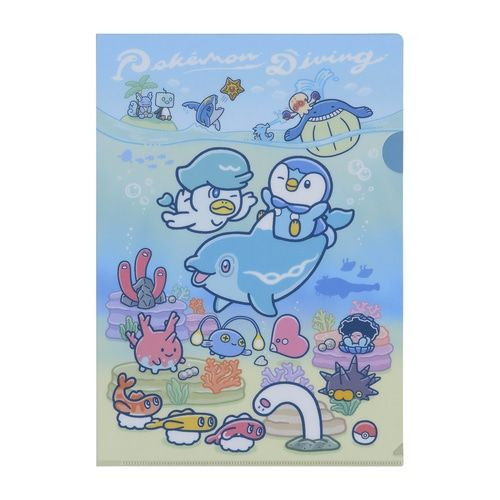 Pokemon Center Original Set of 3 A4 Clear Files - Pokemon Diving