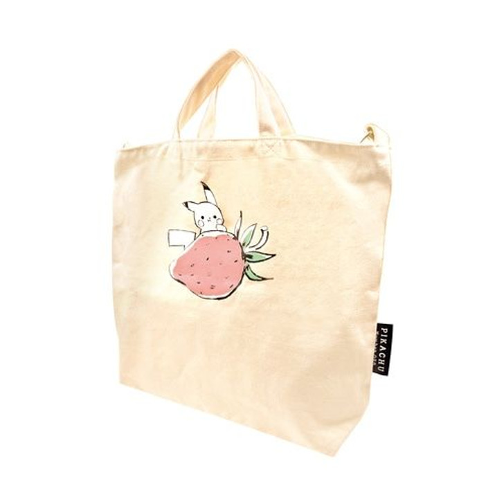 Pokemon Center Original Shoulder Tote Bag "Pikachu number025" Strawberry