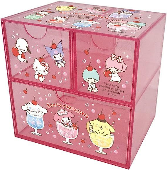 Sanrio Character Storage Box Mini Chest Drawer - Red