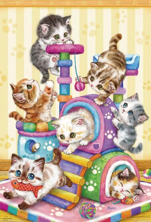 Beverly 1000-029 Jigsaw Puzzle Kayomi Harai Illustration Cat Tower (300 Pieces)