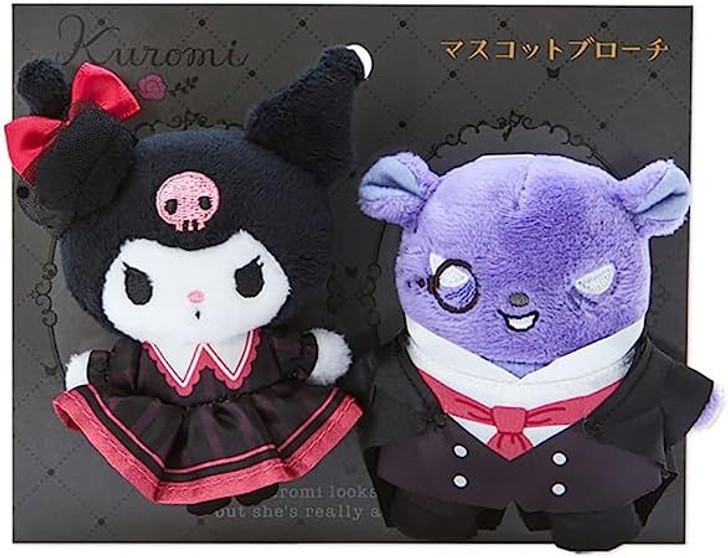 Sanrio Mascot Brooch Set Kuromi & Baku (Delusional Lady Kuromi)