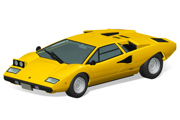 The Snap Kit 1/32 Lamborghini Countach LP400 (Yellow) Plastic Model