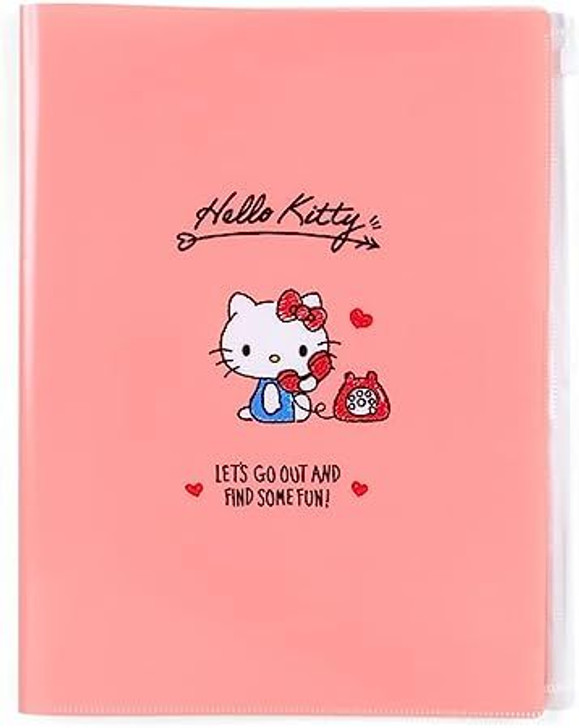 Sanrio Clear File with Fastener Pocket - Hello Kitty
