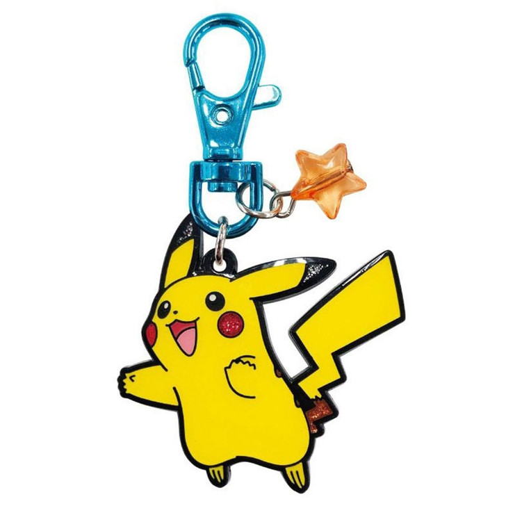 SK JAPAN Pokemon Shiny Metal Keychain Pikachu