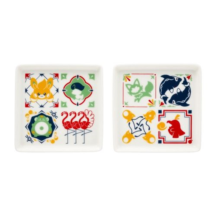 Pokemon Center Original Mini Square Plate (Set of 2) - Paldea Tile