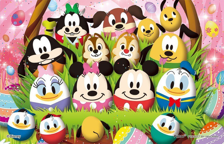 Yanoman Clear Stand Jigsaw Puzzle 2500-14 Disney Easter Egg Party (132 Pieces)