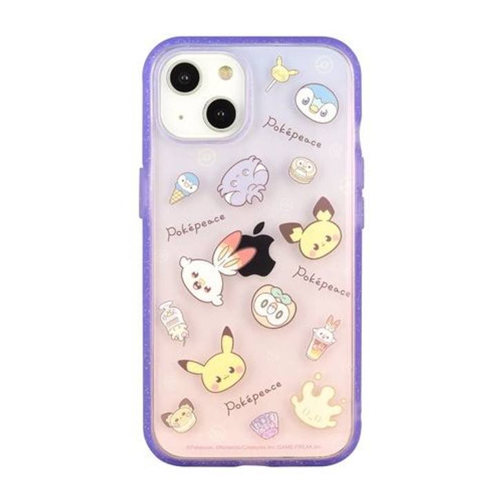 Pokemon Center Original Pokepeace Clear iPhone 14/13 Compatible Case Purple