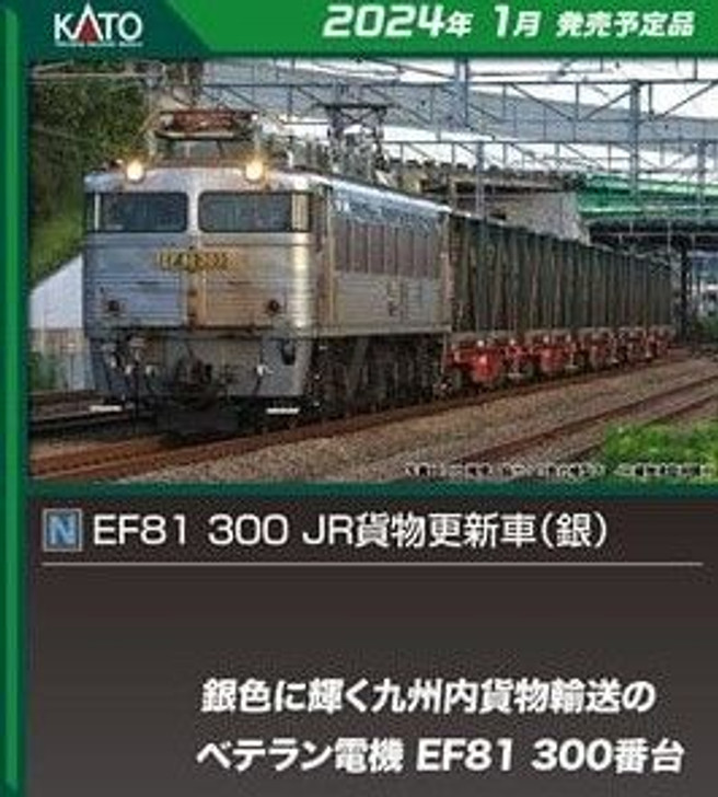 Kato 3067-3 Electric Locomotive Type EF81-300 JR Freight Renewal Car (Silver) (N scale)