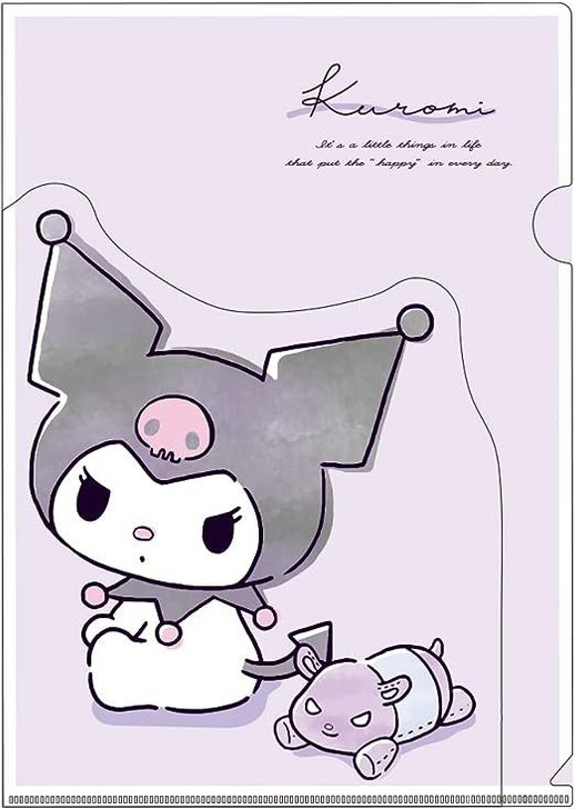 T's Factory Sanrio Clear File with Die-Cut Pocket Nuance - Kuromi