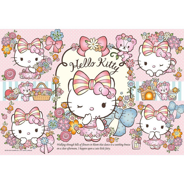 Yanoman Jigsaw Puzzle 03-815 Sanrio Hello Kitty Floral Ribbon (300 Pieces) (4979817038154)
