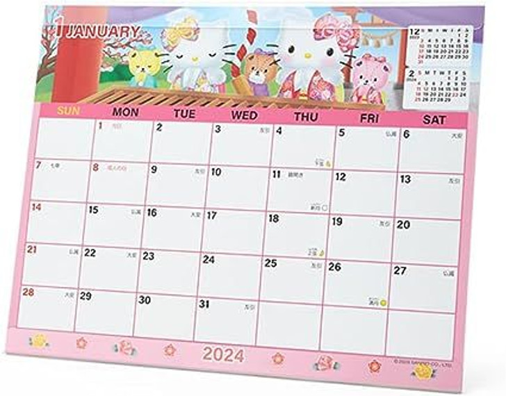 Sanrio Sheet Calendar 2024 - Hello Kitty