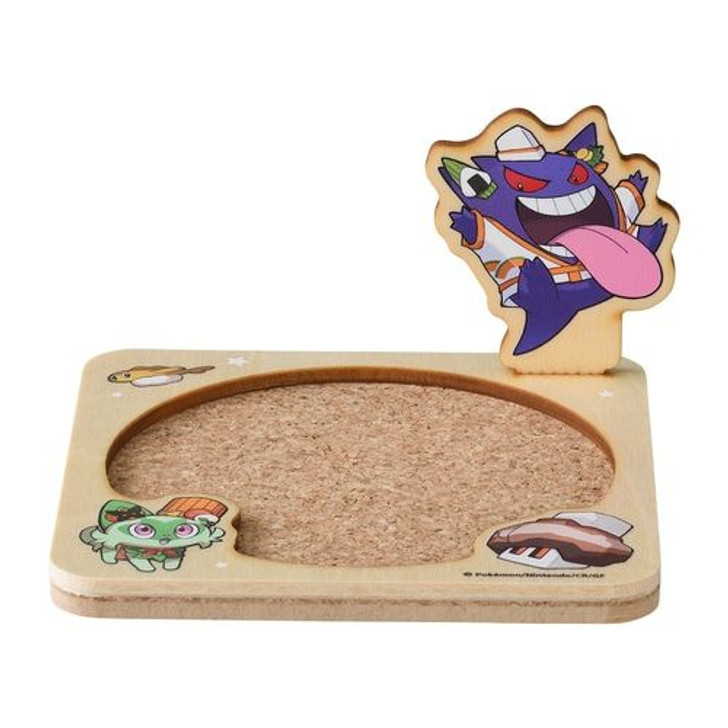 Pokemon Center Original Wooden Coaster Paldea Spooky Halloween Sprigatito & Gengar
