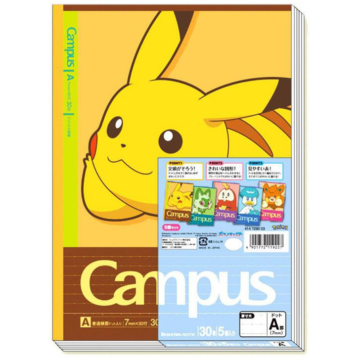 Pokemon Center Original Campus Notebook Set of 5 A