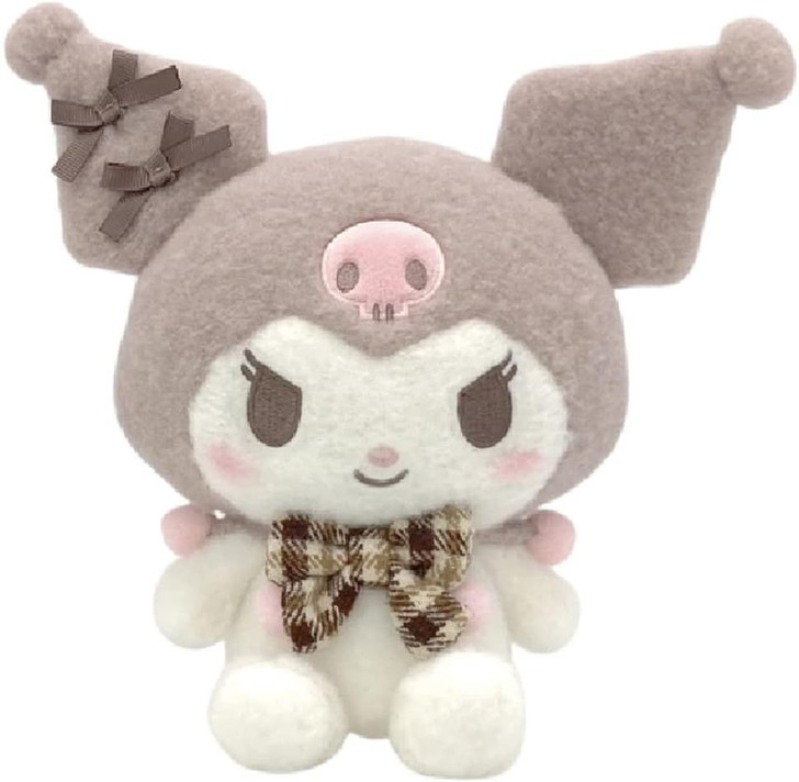 Nakajima Sanrio Plush Toy S Kuromi (Fluffy Mocha Check)