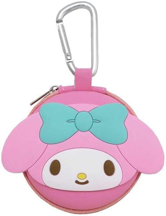 Sanrio Characters Round Accessory Case with Carabiner My Melody