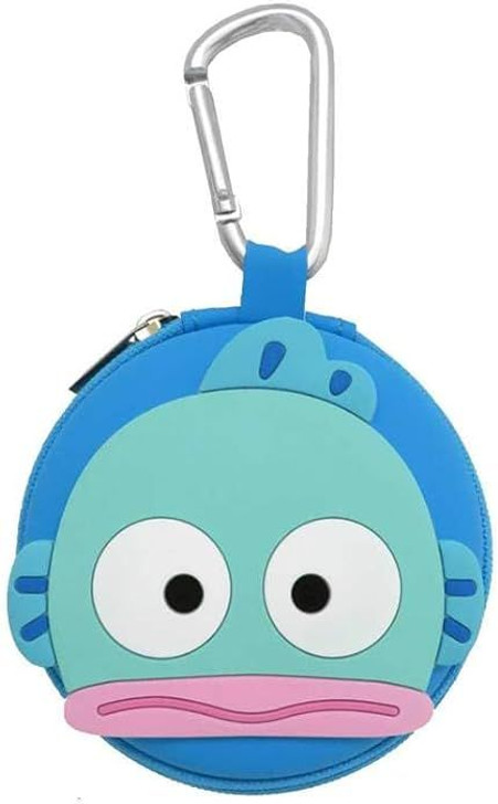 Sanrio Characters Round Accessory Case with Carabiner Hangyodon