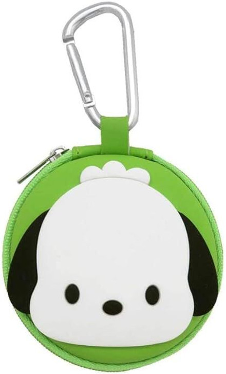 Sanrio Characters Round Accessory Case with Carabiner Pochacco