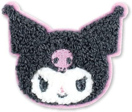 T's Factory Sanrio Mokomoko Fluffy Embroidery Sticker Kuromi