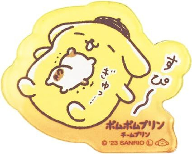 T's Factory Sanrio Acrylic Sticker Pom Pom Purin - Snoozing (Team Purin)