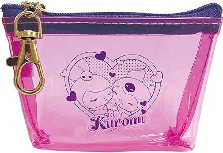 T's Factory Sanrio CHOCOTTO Triangle Clear Pouch Kuromi Heart