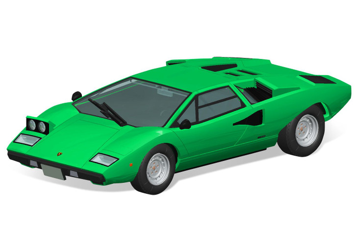 Aoshima The Snap Kit 1/32 Lamborghini Countach LP400 (Green) Plastic Model