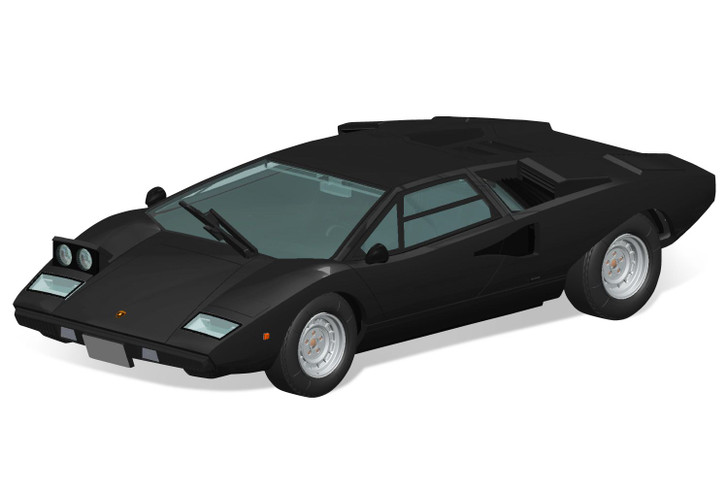 Aoshima The Snap Kit 1/32 Lamborghini Countach LP400 (Black) Plastic Model