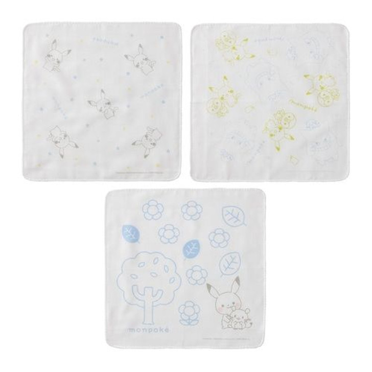 Pokemon Center Original Monpoke Gauze Handkerchief (3 Pieces Set)