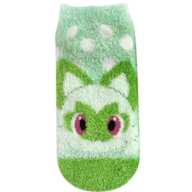 Pokemon Center Original Fluffy Socks MokoMoko Polkadot Sprigatito (23~25cm)