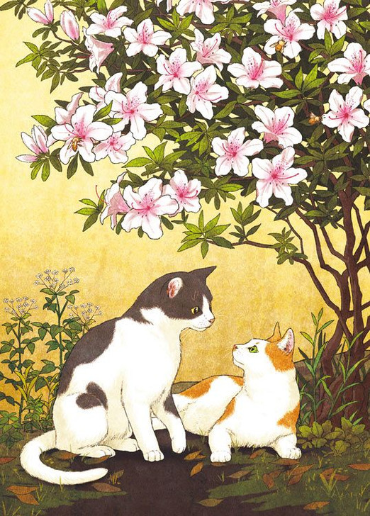 Epoch 79-141s Jigsaw Puzzle Illustration Cats with Azalea (500 Pieces)